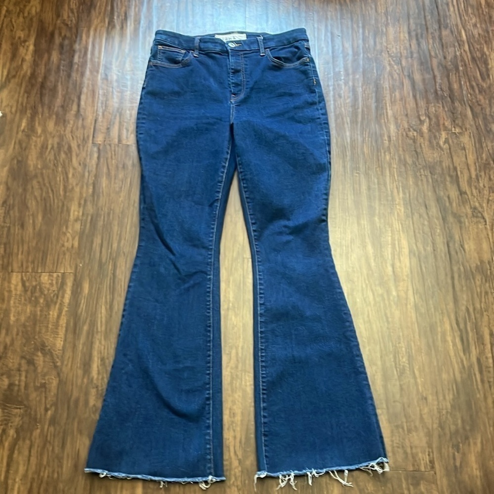 Like New Frank & Eileen Flannigan flare leg high waist raw hem denim jeans 30 - Picture 6 of 16